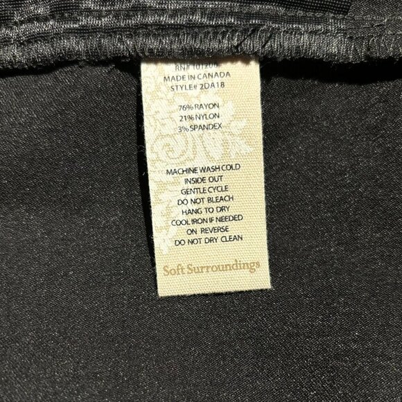 Soft Surroundings Velvet Plaid Elspeth Pans Size Medium Pull On Black - Picture 8 of 9